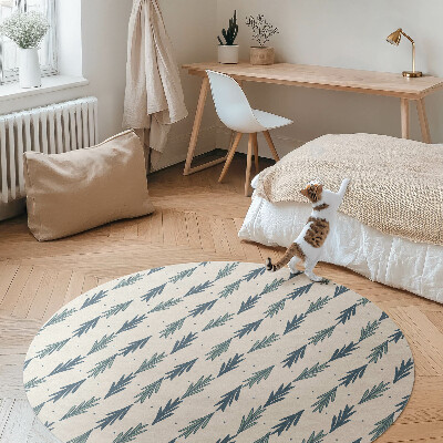 Kulatý vinylový koberec Drobná lístky dekorativní vzor boho