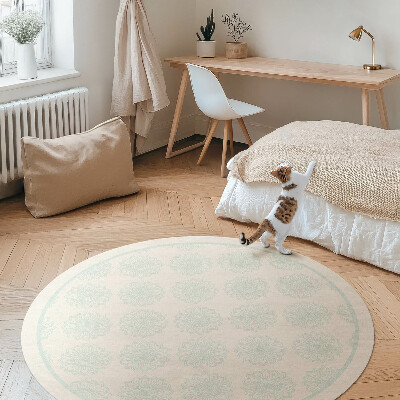 Kulatý vinylový koberec Světlé slunečnice květinový vzor