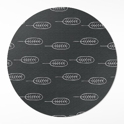 Kulatý vinylový koberec Minimalistické listy boho