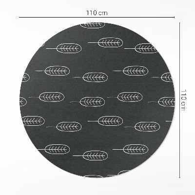 Kulatý vinylový koberec Minimalistické listy boho