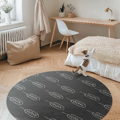 Kulatý vinylový koberec Minimalistické listy boho