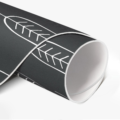 Kulatý vinylový koberec Minimalistické listy boho