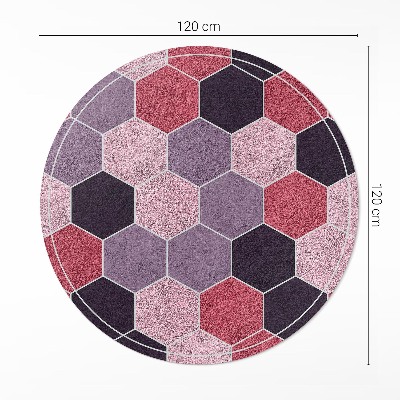 Kulatý vinylový koberec Dlaždice hexagony imitace plyše