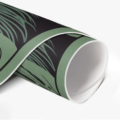 Kulatý vinylový koberec Ilustrace tropických rostlin monstera