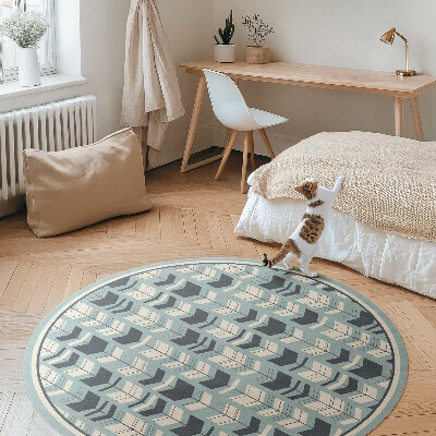 Kulatý vinylový koberec Boho šipky indiánský vzor