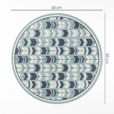 Kulatý vinylový koberec Boho šipky indiánský vzor