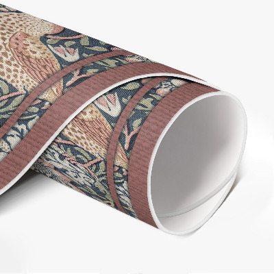 Kulatý vinylový koberec Zloděj jahod William Morris