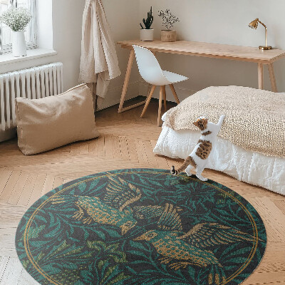 Kulatý vinylový koberec Ptáci od Williama Morrise