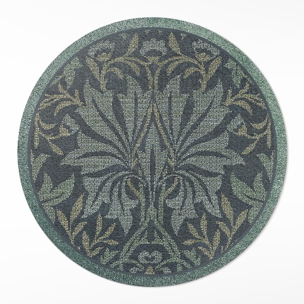 Kulatý vinylový koberec Rostlinné a květinové ornamenty