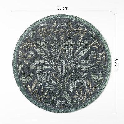 Kulatý vinylový koberec Rostlinné a květinové ornamenty