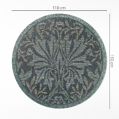 Kulatý vinylový koberec Rostlinné a květinové ornamenty