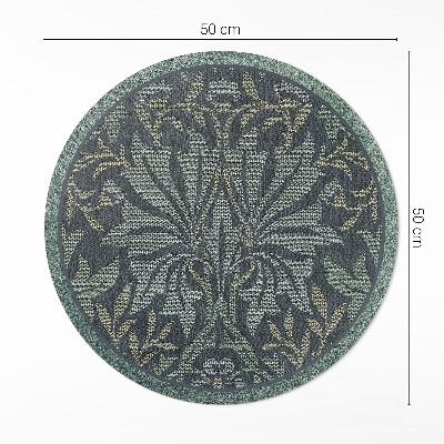 Kulatý vinylový koberec Rostlinné a květinové ornamenty