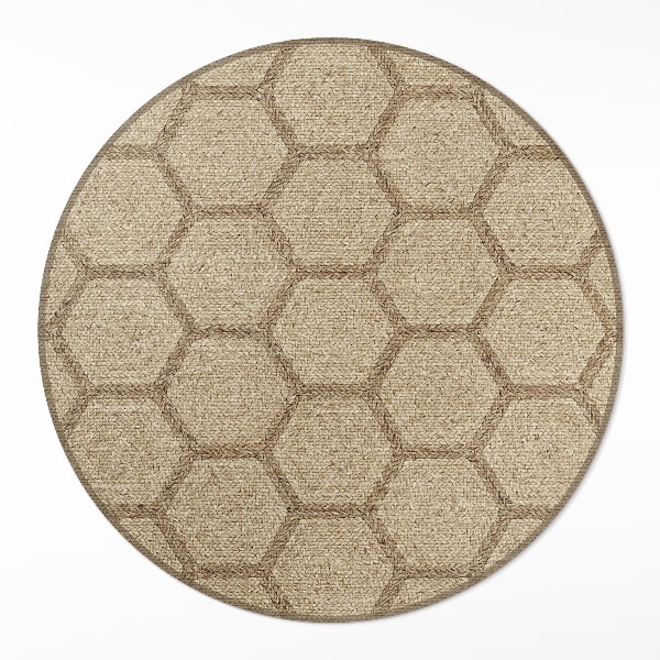 Kulatý vinylový koberec Imitace textilie v hexagonech