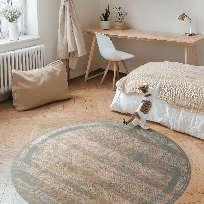 Kulatý vinylový koberec Antické vzory na textuře