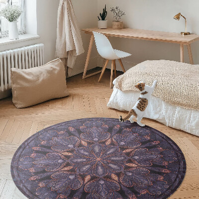Kulatý vinylový koberec Orientální dekorativní vzor rostlinný motiv