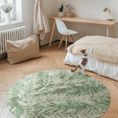 Kulatý vinylový koberec Bujná vegetace boho vintage
