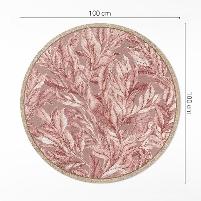 Kulatý vinylový koberec Jemné pastelové listy boho