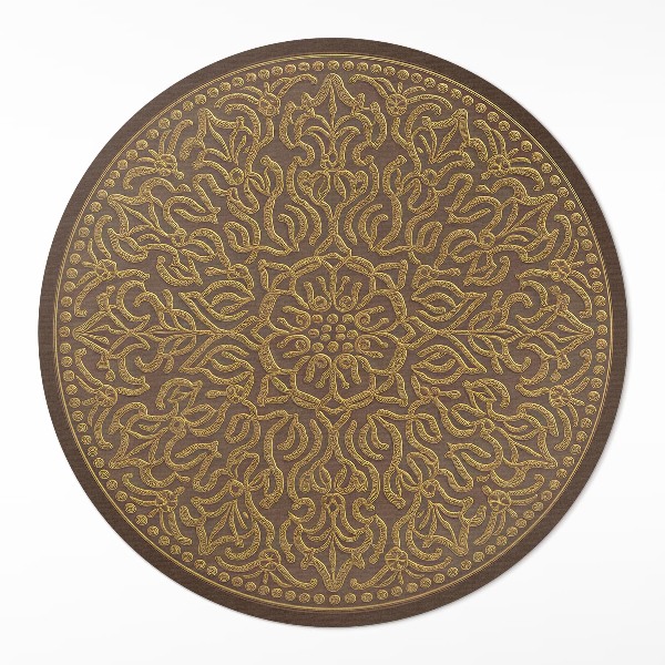 Kulatý vinylový koberec Geometrický vzor grafika ozdobné výšivky
