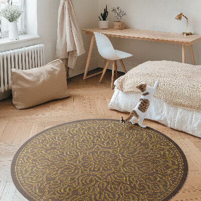 Kulatý vinylový koberec Geometrický vzor grafika ozdobné výšivky