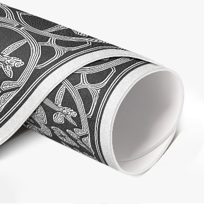 Kulatý vinylový koberec Orientální mandala geometrická arabeska