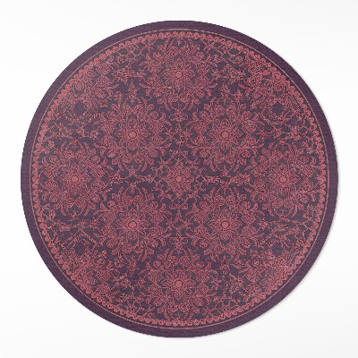 Kulatý vinylový koberec Dekorativní zdobený vzor ve vintage stylu