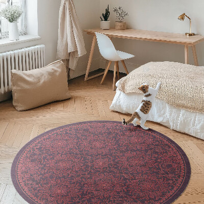 Kulatý vinylový koberec Dekorativní zdobený vzor ve vintage stylu