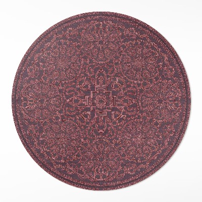Kulatý vinylový koberec Dekorativní geometrický vzor ve vintage stylu