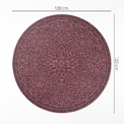 Kulatý vinylový koberec Dekorativní geometrický vzor ve vintage stylu