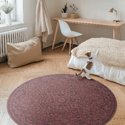 Kulatý vinylový koberec Dekorativní geometrický vzor ve vintage stylu