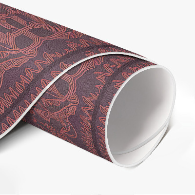 Kulatý vinylový koberec Dekorativní geometrický vzor ve vintage stylu