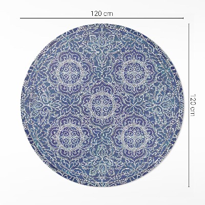 Kulatý vinylový koberec Bohatě zdobený geometrický vzor vintage