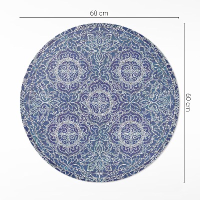 Kulatý vinylový koberec Bohatě zdobený geometrický vzor vintage