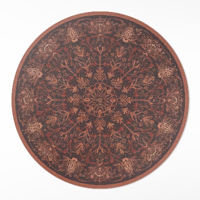 Kulatý vinylový koberec Ozdobný vintage geometrický vzor