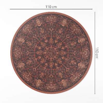 Kulatý vinylový koberec Ozdobný vintage geometrický vzor