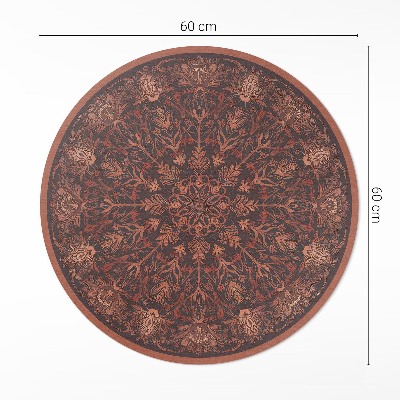 Kulatý vinylový koberec Ozdobný vintage geometrický vzor