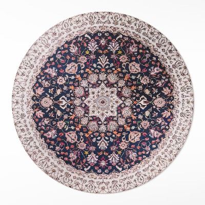 Kulatý vinylový koberec Vintage ozdobný vzor mandala ve starém stylu