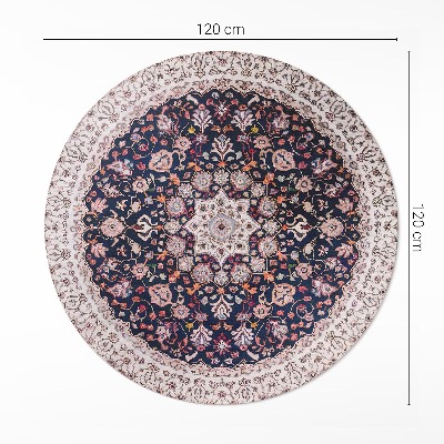 Kulatý vinylový koberec Vintage ozdobný vzor mandala ve starém stylu