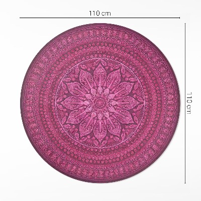 Kulatý vinylový koberec Dekorativní mandala s květinou vzor boho