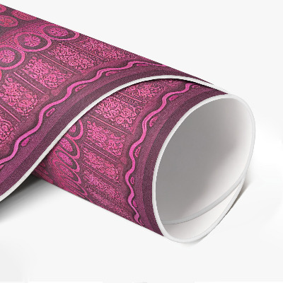 Kulatý vinylový koberec Dekorativní mandala s květinou vzor boho