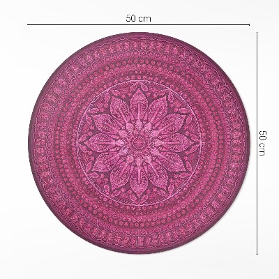 Kulatý vinylový koberec Dekorativní mandala s květinou vzor boho