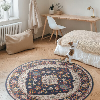 Kulatý vinylový koberec Elegantní turecký dekorativní vzor vintage
