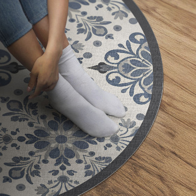 Kulatý vinylový koberec Dekorativní ornamenty rostlinné motivy vintage