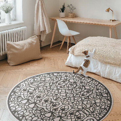 Kulatý vinylový koberec Abstraktní vzorovaná kompozice