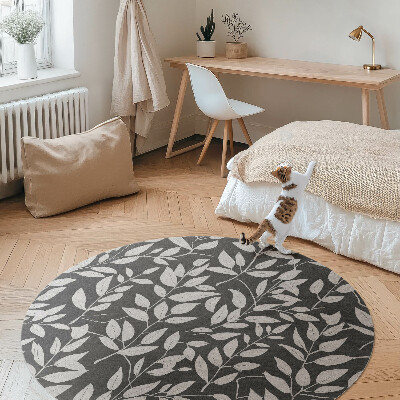 Kulatý vinylový koberec Jemné světlé větvičky