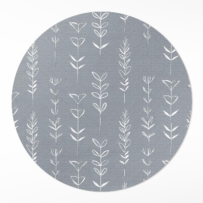 Kulatý vinylový koberec Jemné minimalistické rostliny ve stylu boho