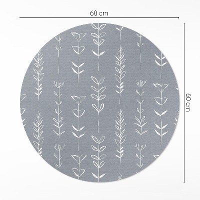 Kulatý vinylový koberec Jemné minimalistické rostliny ve stylu boho