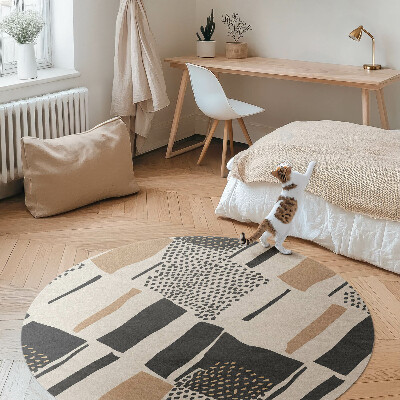 Kulatý vinylový koberec Kompozice skvrn umělecký styl boho