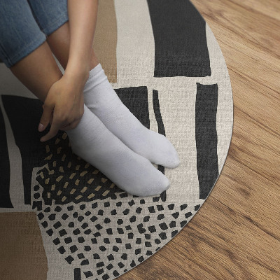 Kulatý vinylový koberec Kompozice skvrn umělecký styl boho