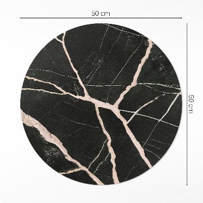 Kulatý vinylový koberec Tmavý popraskaný mramor glamour kontrast