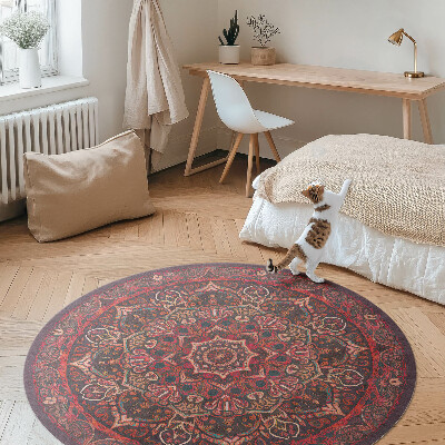 Kulatý vinylový koberec Dekorativní mandala v perském stylu